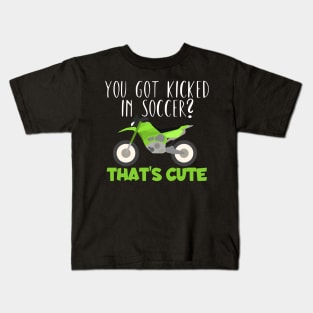 Motocross kicked soccer cute Kids T-Shirt